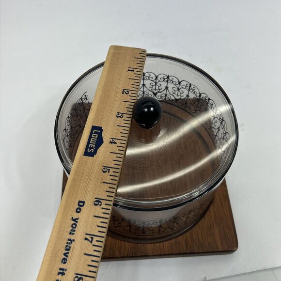 Vintage Cheese Board Mid Century Modern MCM Domed Cloche Wooden Plastic Serving - Picture 12 of 13